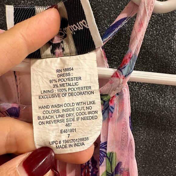 Rare Editions Pleated Halter Butterfly Dress, VGUC, Sz 7 (7C) - Picture 6 of 6